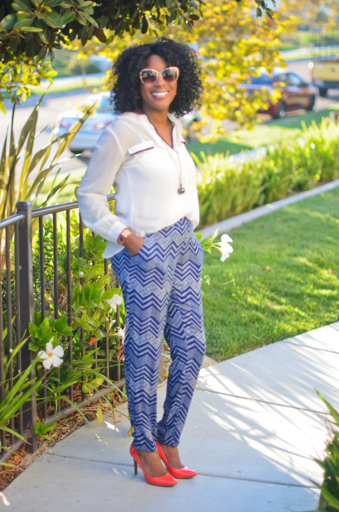 blue and white with pop of color - thriftingdiva.co