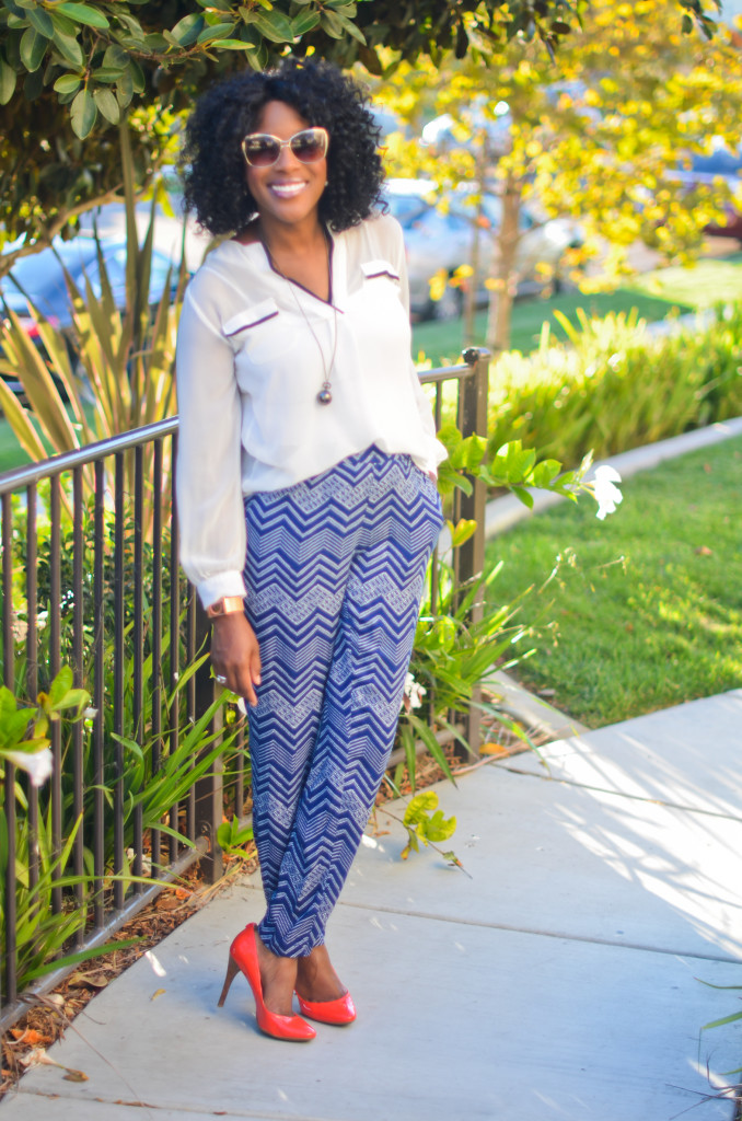 blue and white with pop of color - thriftingdiva.co