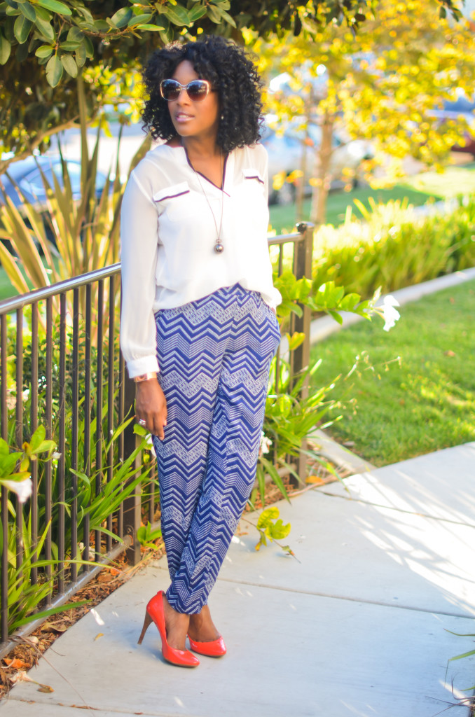 blue and white with pop of color - thriftingdiva.co