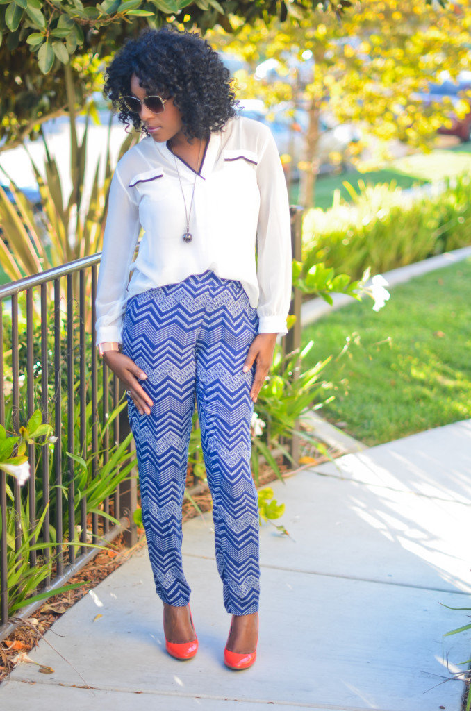 blue and white with pop of color - thriftingdiva.co
