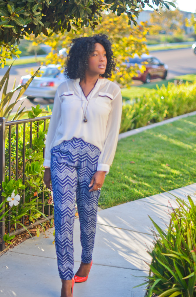blue and white with pop of color - thriftingdiva.co