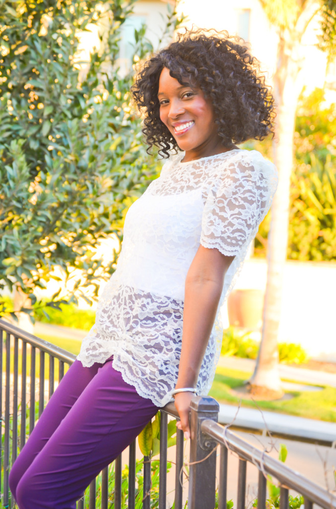 thrifted lace top with jogging pants and animal print - Thrifting Diva
