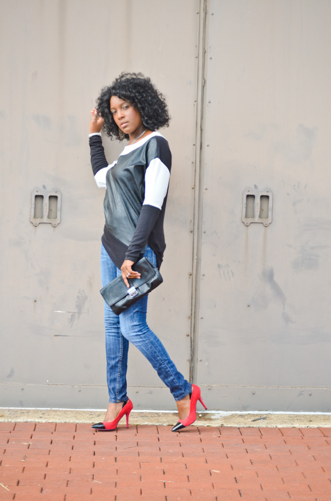 thrifted color blocking - Thrift Sisters Link Up