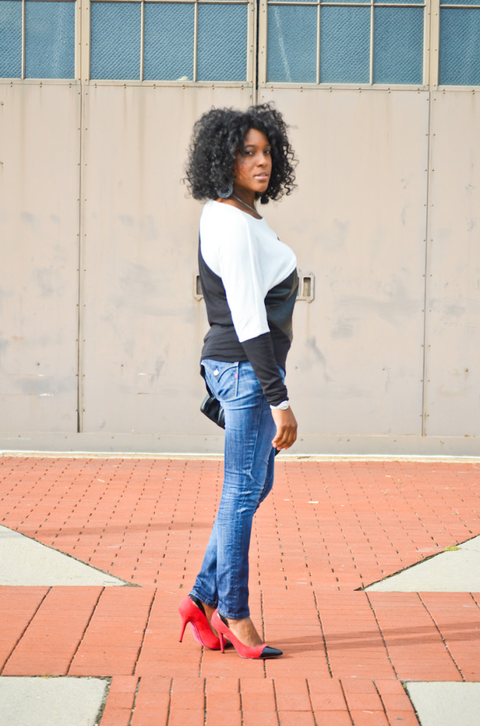 thrifted color blocking - Thrift Sisters Link Up