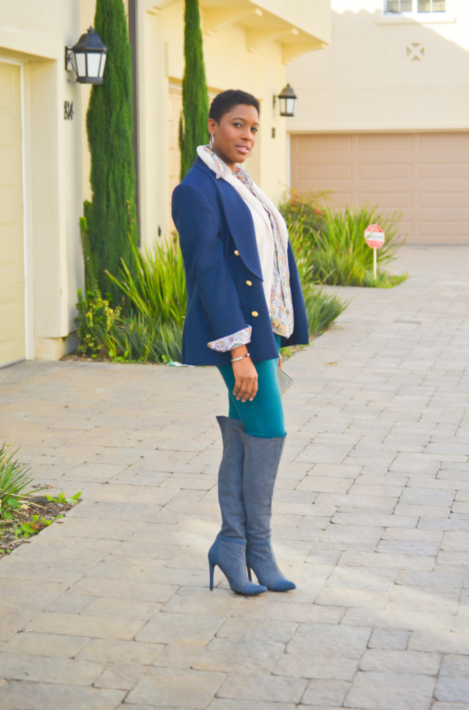 fall layering and over the knee boots - thrifting diva
