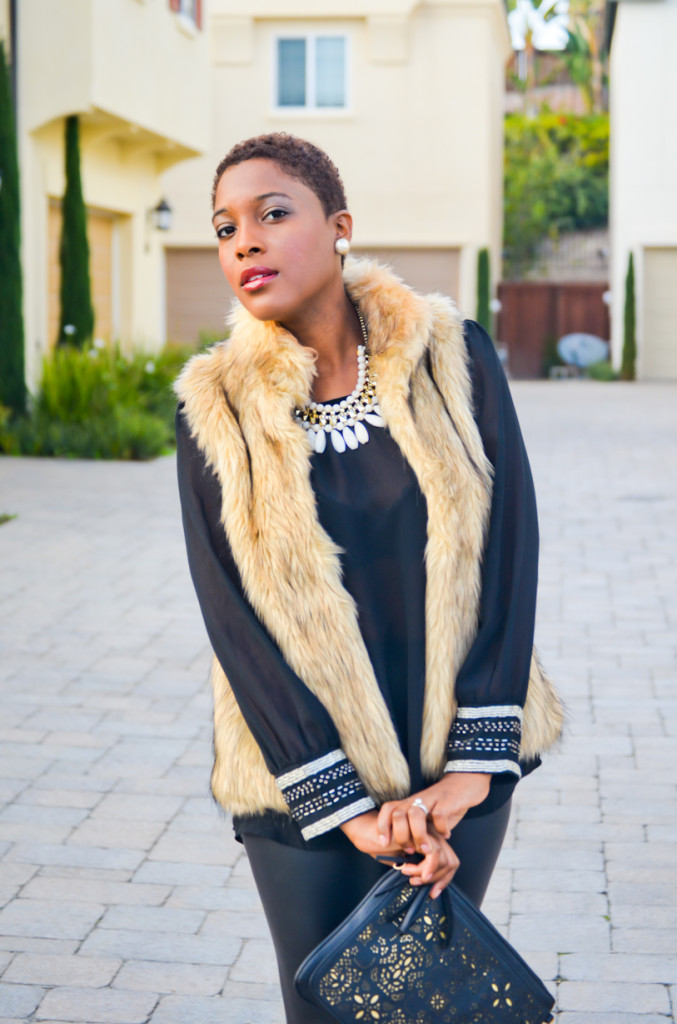 fur vest & thrift sisters link up