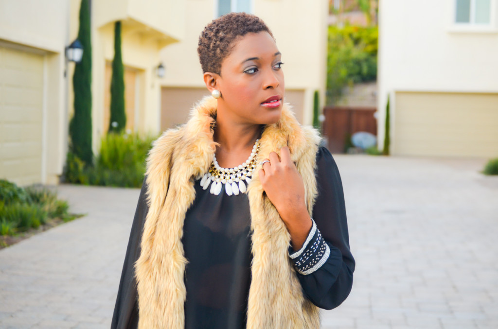fur vest & thrift sisters link up