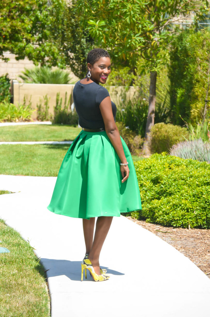 green full midi skirt and clutch - Thrifting Diva