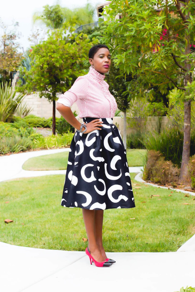Black and White Full Midi Skirt - Thrifting Diva