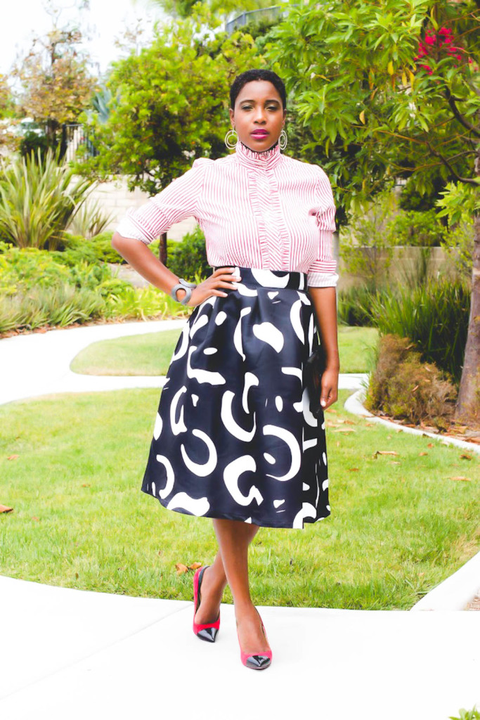 Black and White Full Midi Skirt - Thrifting Diva