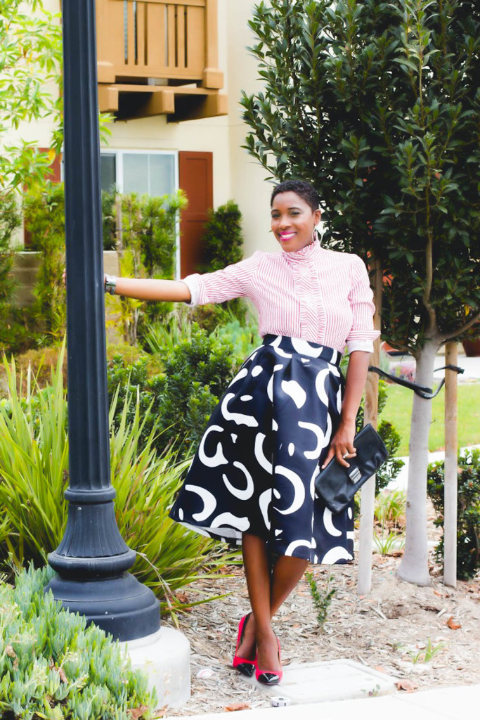 Black and White Full Midi Skirt - Thrifting Diva