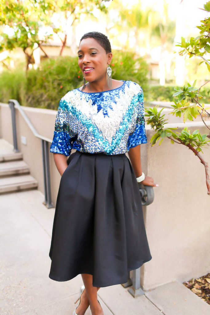 Sequins and Full Skirt - Thrifting Diva