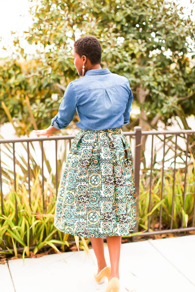 Chambray Shirt and Full Skirt - Thrifting Diva